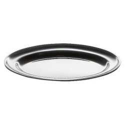 Oval meat dish with rim, s/s