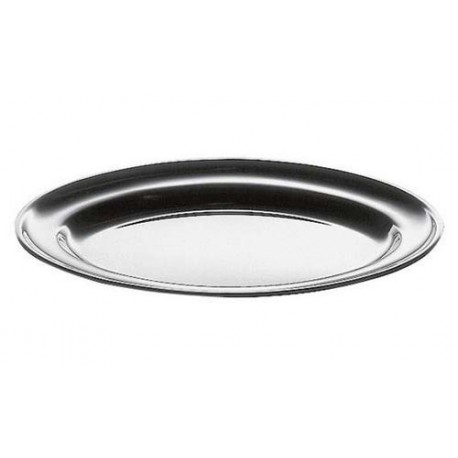 Oval meat dish with rim, s/s