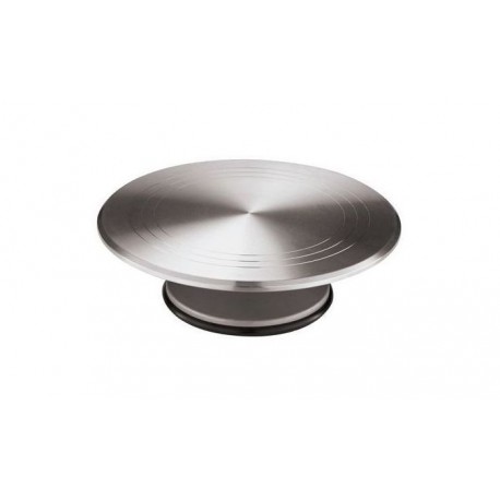 Cake plate, swivel base, aluminium