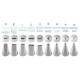 Set of 9 nozzles, s/s