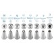 Set of 8 nozzles, s/s