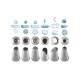 Set of 6 nozzles, s/s