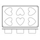 Silicone mould, 6 Hearts