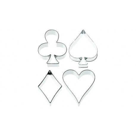 Set of 4 cutters, s/s, Suits of cards