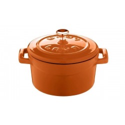 Cast Iron Round Mini Casserole Dish Orange