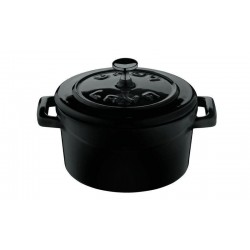 Cast Iron Round Mini Casserole Dish Black