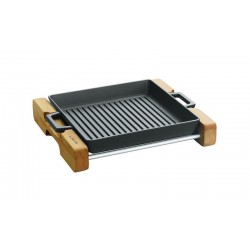 LAVA Grill pan with wooden service stand