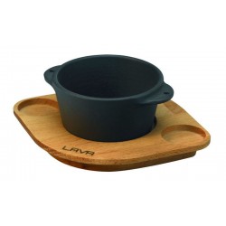 Cast Iron Soufflé Dish with Wooden Stand