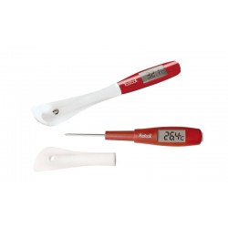 Spatula with thermometer