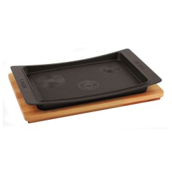 LAVA Service dish with wooden stand