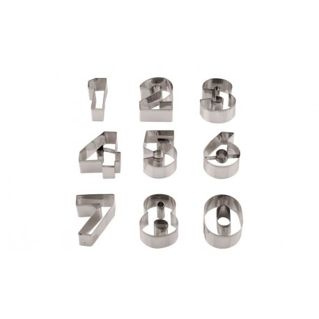 Set of 9 cutters, s/s, Numbers