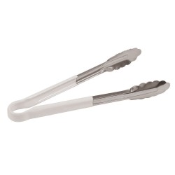 S/S Colour Coded White Serving Tongs