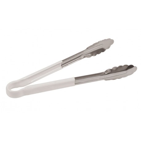 S/S Colour Coded White Serving Tongs