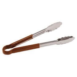 S/S Colour Coded Brown Serving Tongs