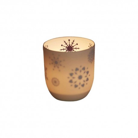 Christmas ceramic candleholder Bolsius "Snowflake"