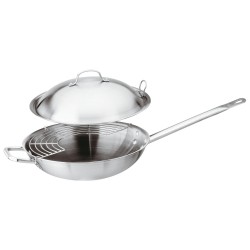 Tri Wall Stainless Steel Wok Flat Base