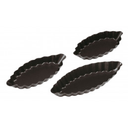 Non Stick Fluted Boat Pastry Mould (Pack of 6)