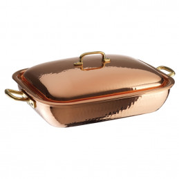 Tinned Copper Roasting Pan with Lid