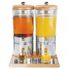 Juice dispenser 2x6 l, stainless steel/beech wood