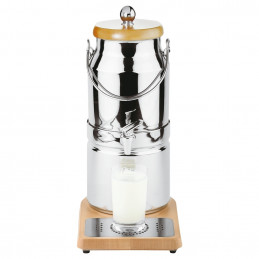 Milk dispenser 3/5 l, stainless steel/beech wood