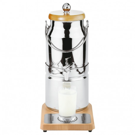 Milk dispenser 3/5 l, stainless steel/beech wood