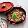 Cast Iron Round Casserole Dish Red