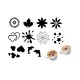 Set of 10 stencils, plastic